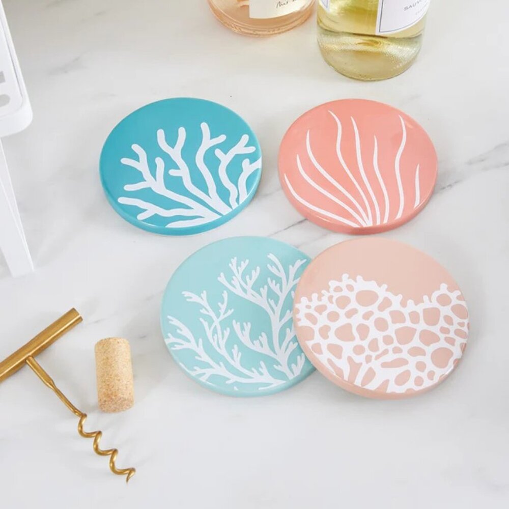 Chic & Tonic Coral Sea Collection Coasters - Set of 4